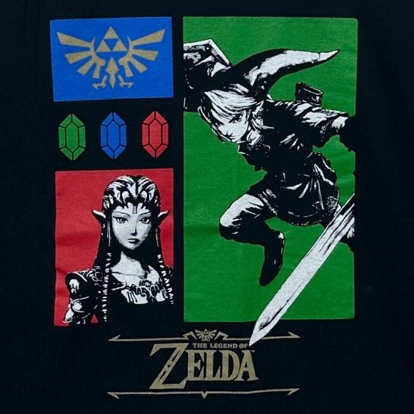 The Legend of Zelda Link 2020 Nintendo Tee Unisex L Black Geeknet - Picture 2 of 5